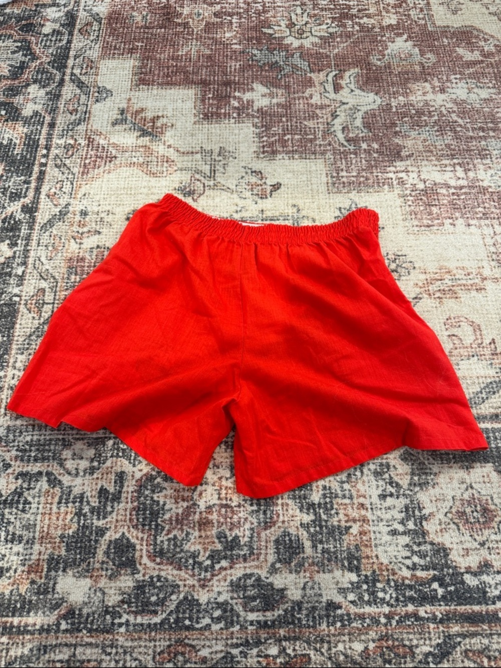 Vintage 80s Chi Omega Red Cotton Shorts, Size M/L - Picture 4 of 4